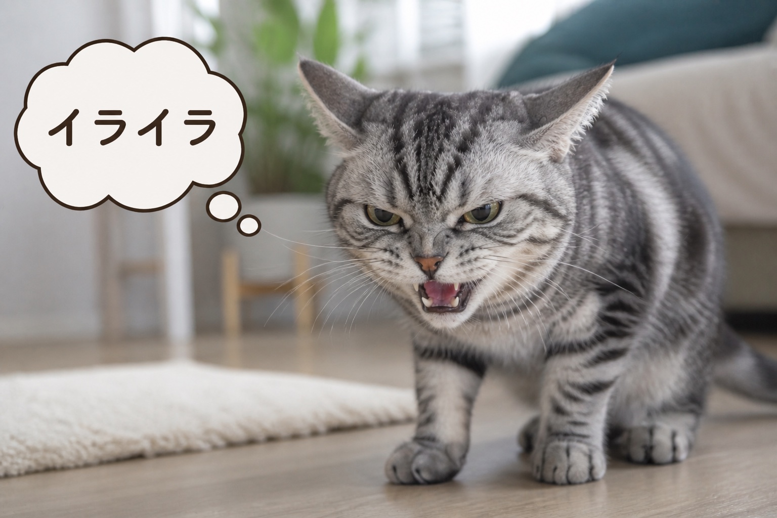 イライラしている猫