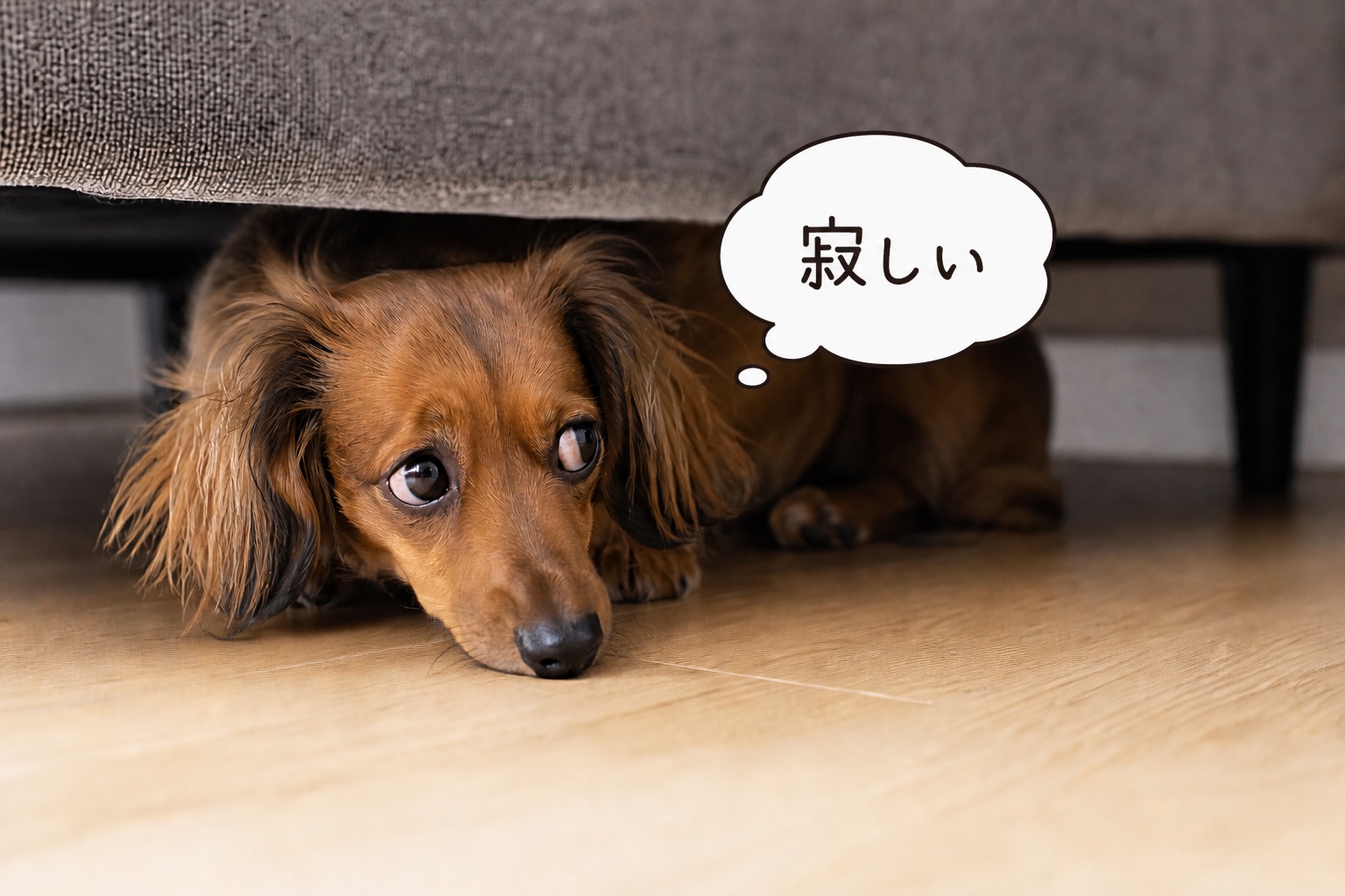 寂しさを感じている犬